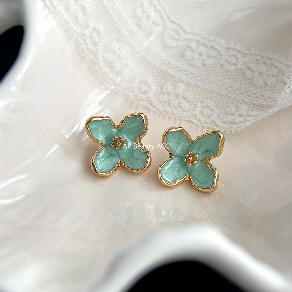 C관 - 민트 색상 여름 새 디자인 숲 속 스타일 2024 14K 도금 귀걸이 [4428-4431] 24.06-4