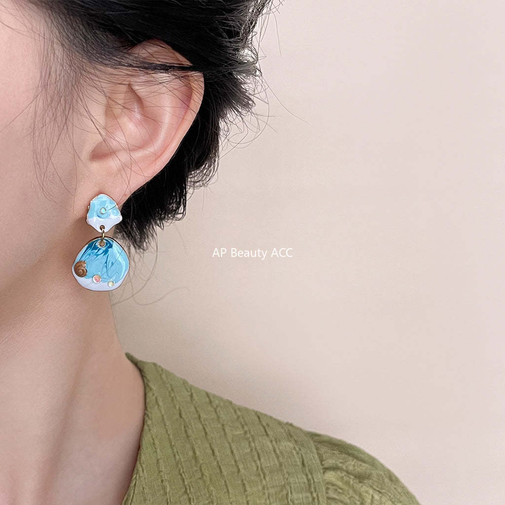 C관 - 에나멜 롱 테슬 핸드메이드 스윗한 여름 14K 도금 귀걸이 [4488] 24.07-2