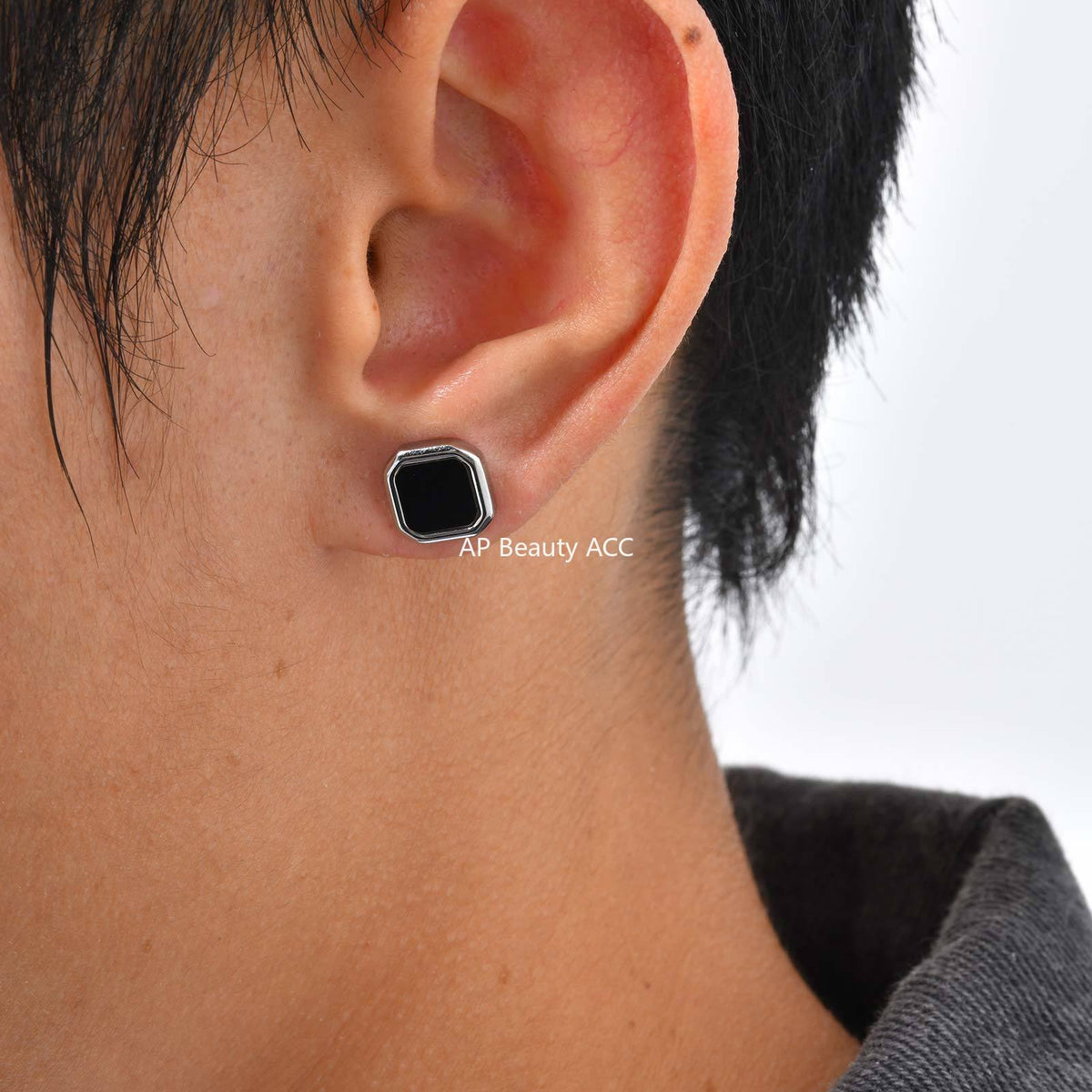 G관 - 스테인리스 스틸 심플 사각 모양 귀걸이 [ES-728] 25.12-2