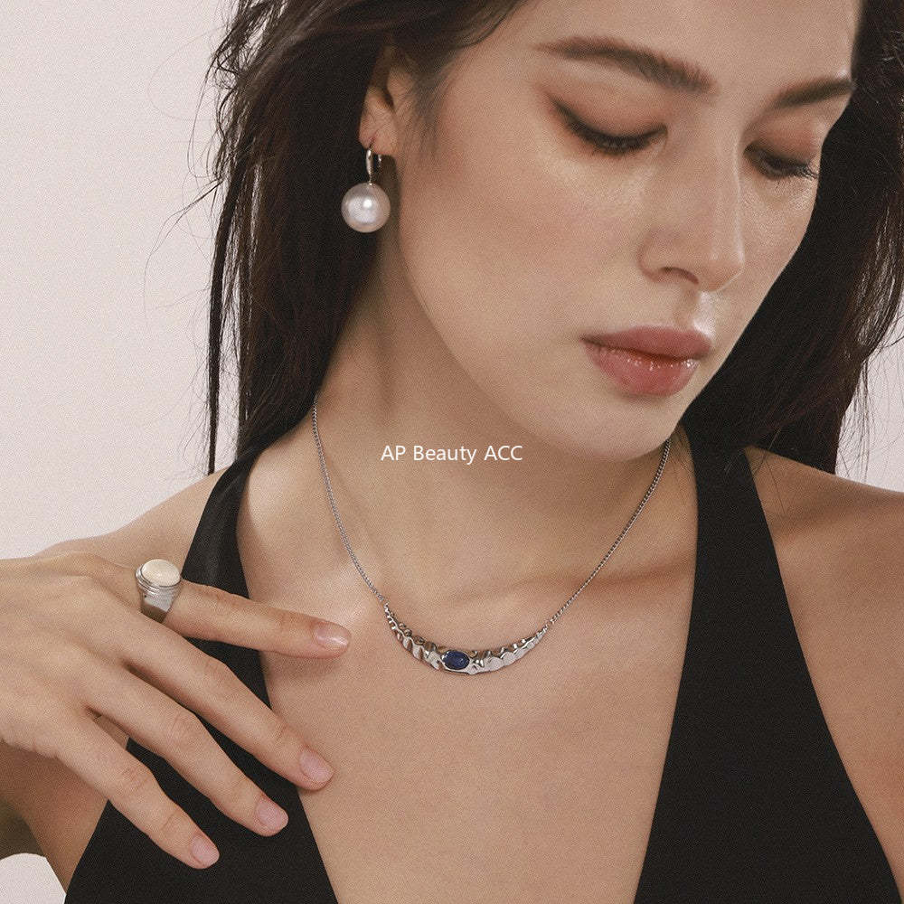 D관 - 초승달 비즈 레이어 목걸이 진주 귀걸이 [P1178-P2007-F1449] 25.02-3