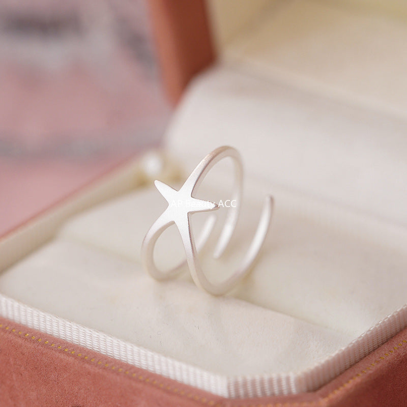 B관 - 925 실버 별 디자인 오픈형 반지 [YC3230R_1] 25.10-1