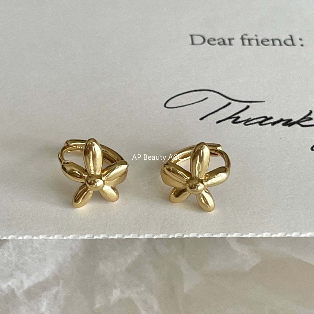 F관 - 925 실버 플라워 디자인 링 귀걸이 [C1413] 25.11-3