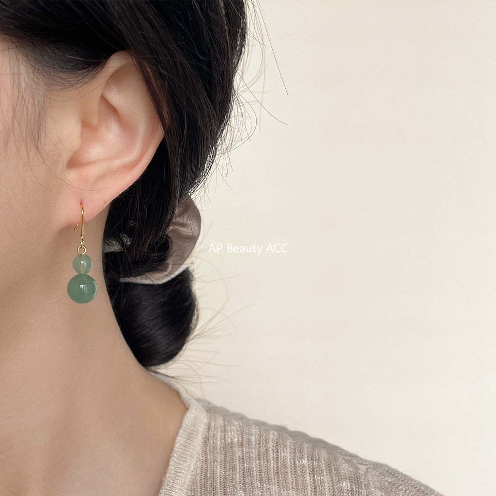 C관 - 고급스러운 아벤츄린 핸드메이드 작은 호리호리한 귀걸이 [3804] 24.05-2
