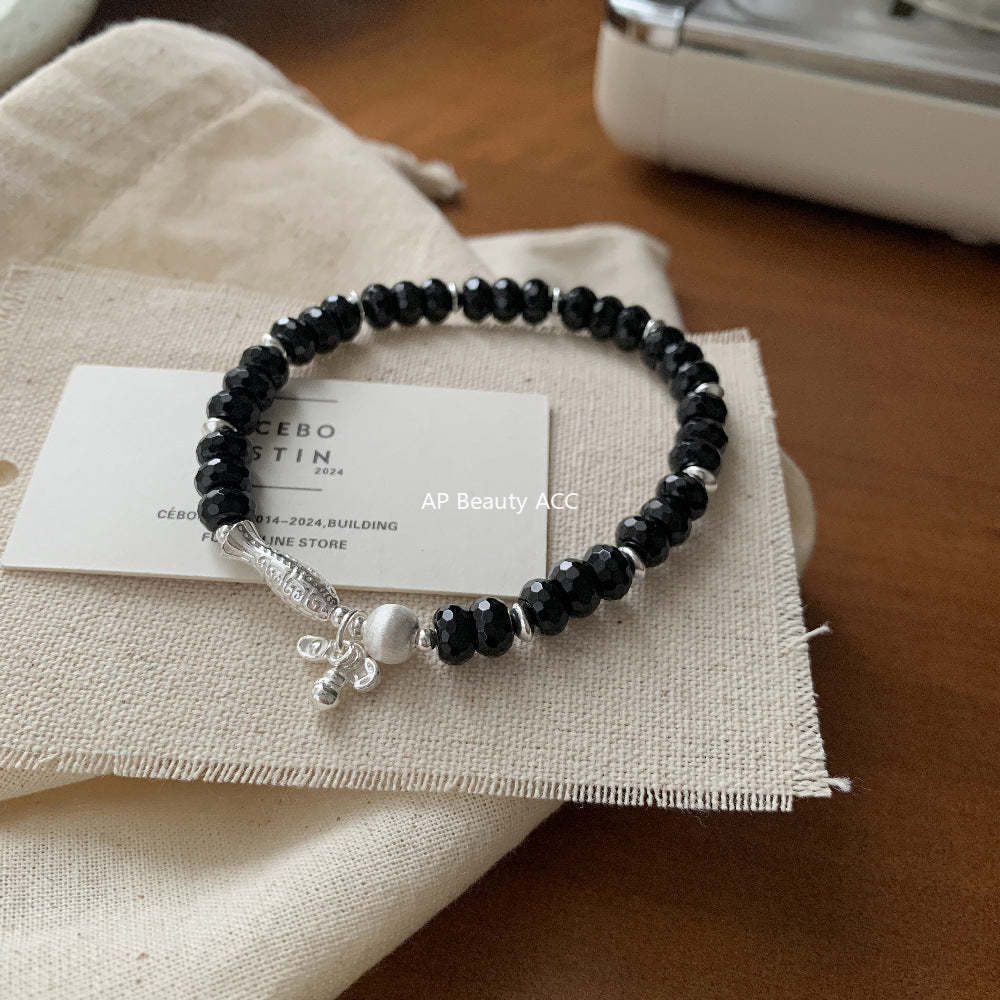 A관 - 물고기 호리병 동전 흑마노 925 실버 비즈 팔찌 [1515] 25.11-3