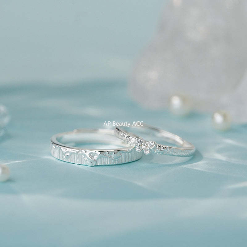 B관 - 999 실버 파도 나비 디자인 커플 반지 [YC3034R_1] 25.09-4