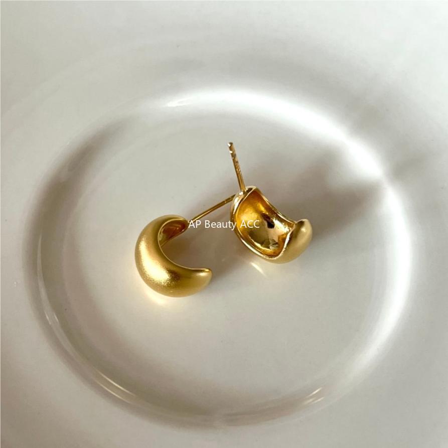 F관 - 925 실버 U자형 곡선 매트 귀걸이 [C1084] 25.10-4