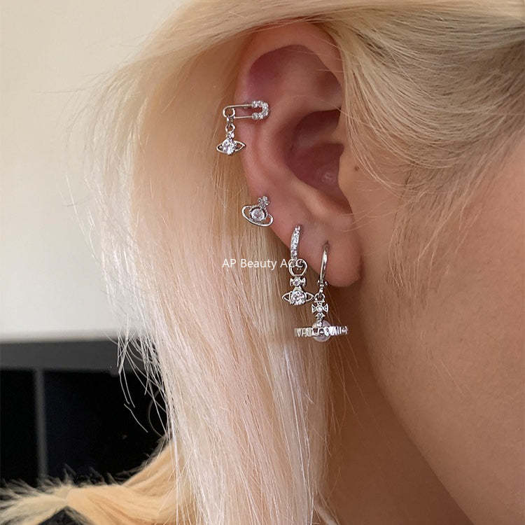 A관 - 큐빅 행성 티타늄 스틸 피어싱 귀걸이 [EH-4347] 25.12-1