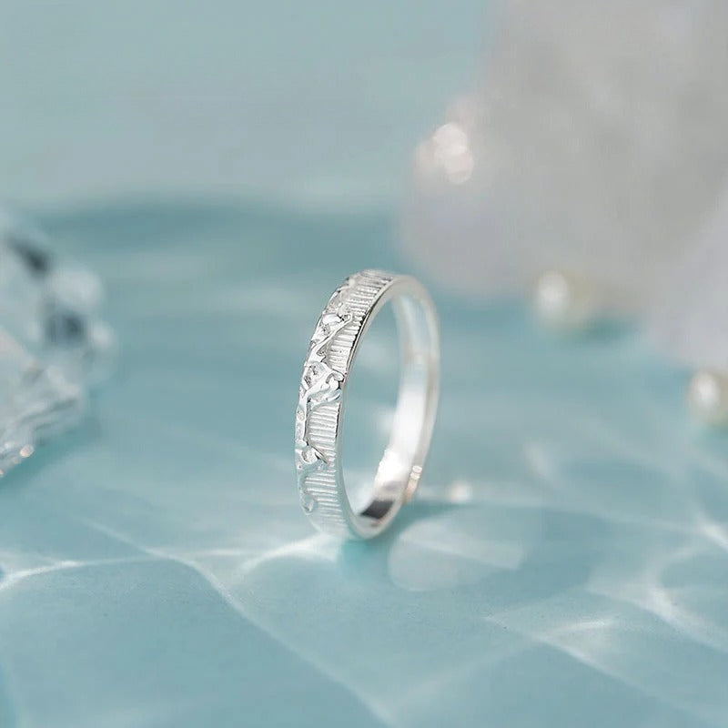 B관 - 999 실버 파도 나비 디자인 커플 반지 [YC3034R_1] 25.09-4