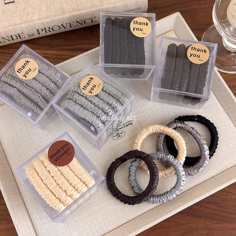 E관 - 새틴 고탄력 자국 없는 머리끈 헤어밴드 [27549] 25.10-1