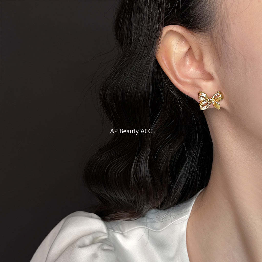C관 - 925 은침 큐빅 리본 스트랩 귀걸이 [6274-6275] 25.06-3