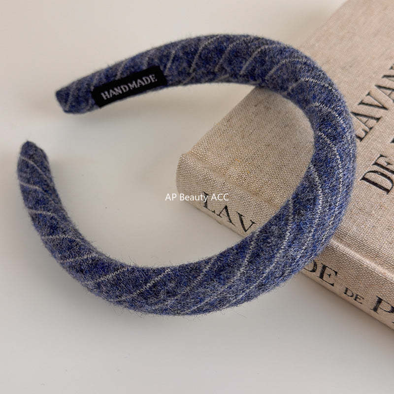 E관 - 니트 스트라이프 와이드 스펀지 머리띠 [27524] 25.09-4