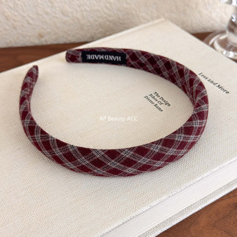 E관 - 체크 패브릭 슬림 머리띠 [27501] 25.09-4