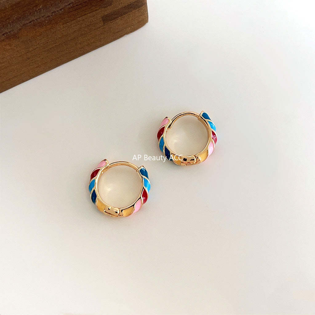 C관 - 14K 도금 여름 귀여운 다채로운 은침 귀걸이 [4188] 24.05-5