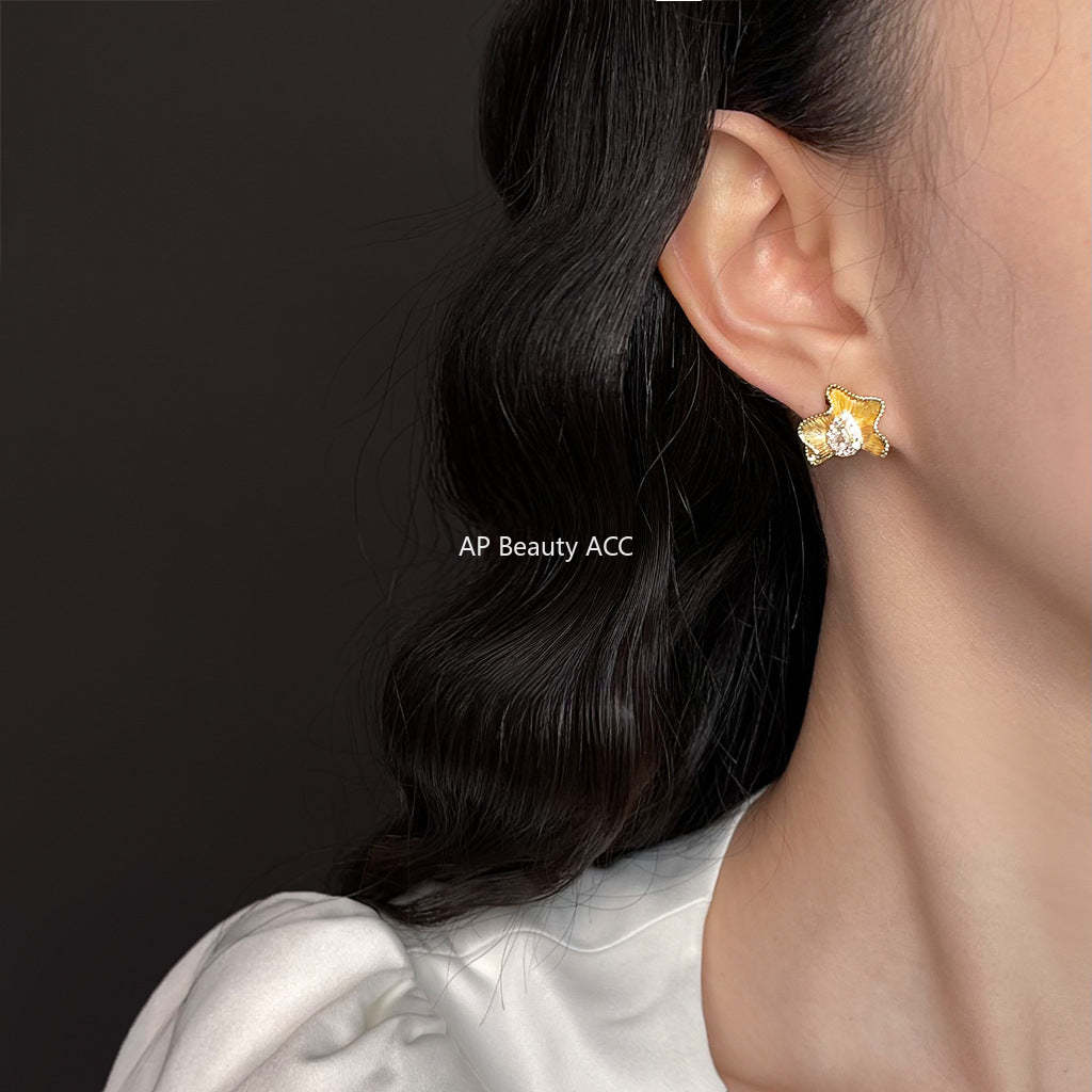 C관 - 925 은침 큐빅 스커트 모양 귀걸이 [6270-6271] 25.06-3
