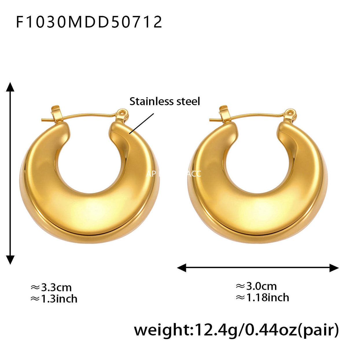 D관 - 18K 도금 기하학 디자인 스테인리스 스틸 귀걸이 [F1029-F1030-F166] 25.07-3