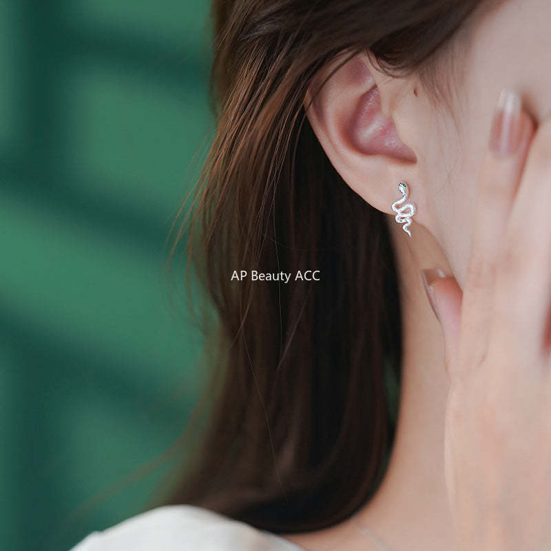 B관 - 925 실버 초록눈 뱀 디자인 목걸이 반지 귀걸이 [YC2213N_1 YC3174R_2 YC7873E_1] 24.10-2