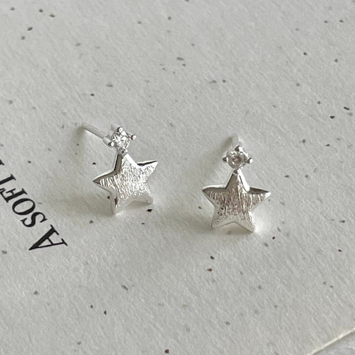 F관 - 925 실버 큐빅 별 모양 스터드 귀걸이 [C1417] 25.10-4