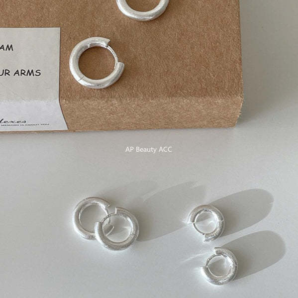 A관 - 샌딩 심플 링 925 은침 귀걸이 [EH-4318] 25.12-2