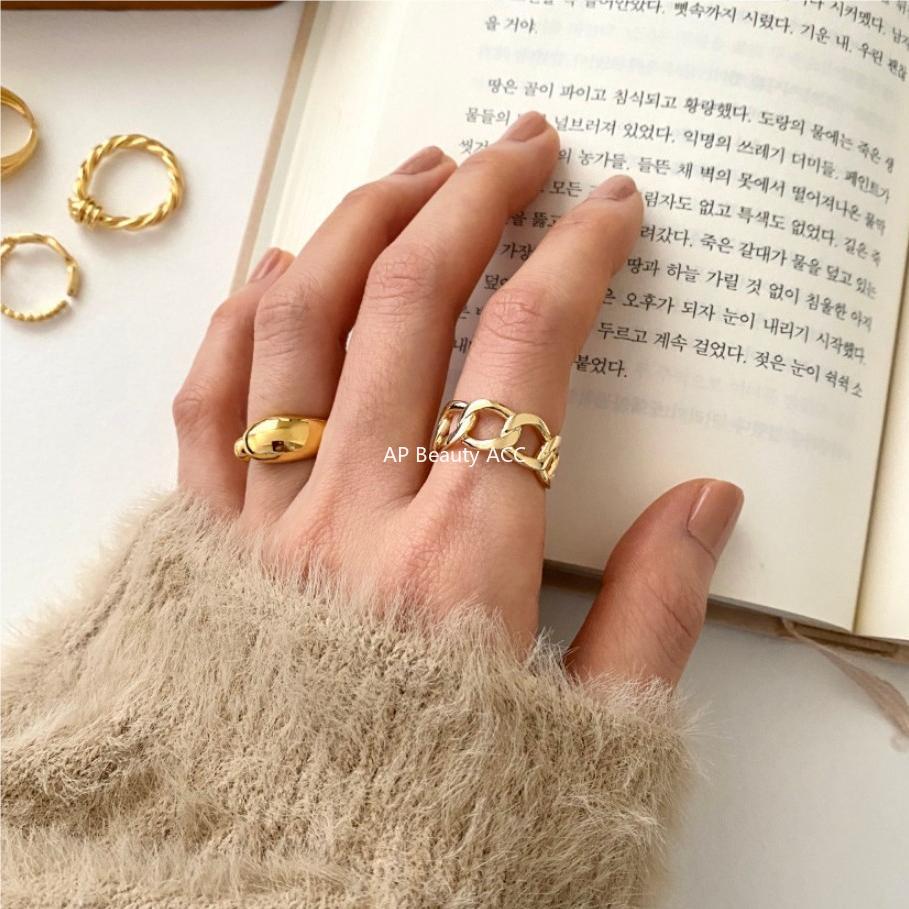 F관 - 925 실버 체인 디자인 오픈형 반지 [J1708] 25.10-4