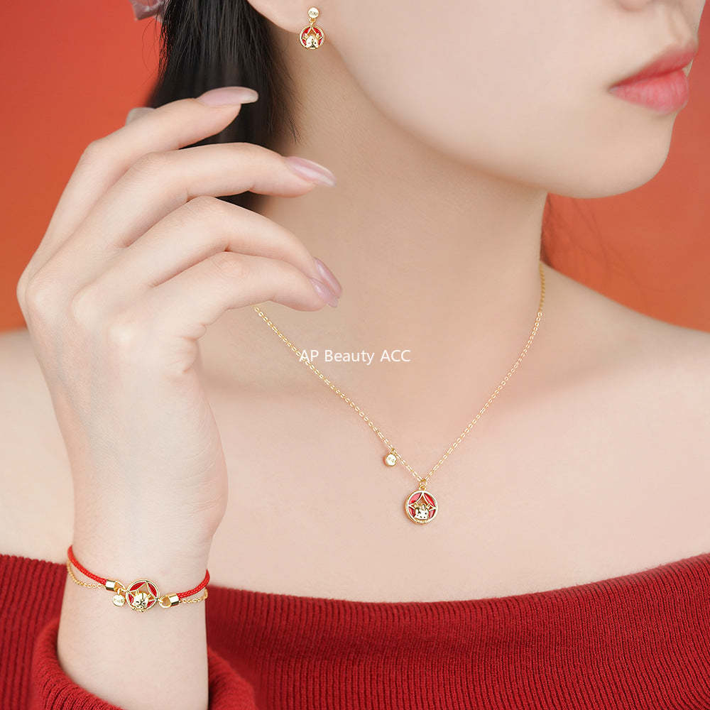 B관 - 999 실버 말띠 디자인 귀걸이 목걸이 팔찌 [YC10183E_1 YC2702N_1 YC5050SL_1] 25.11-4