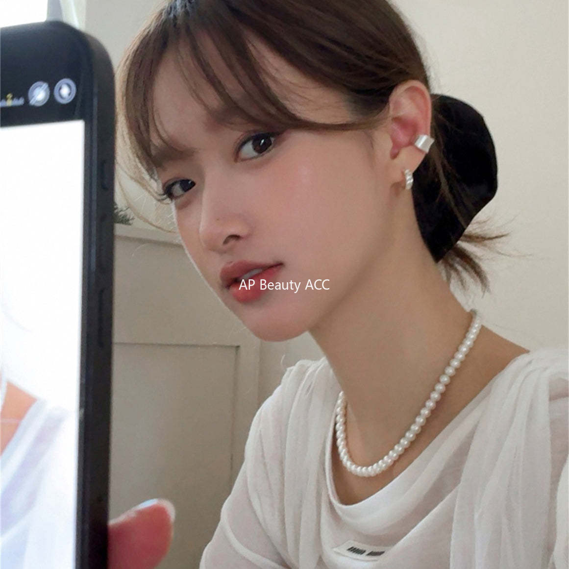 A관 - 925 은침 불규칙 텍스처 C형 비대칭 귀걸이 [EH-3720] 25.06-4