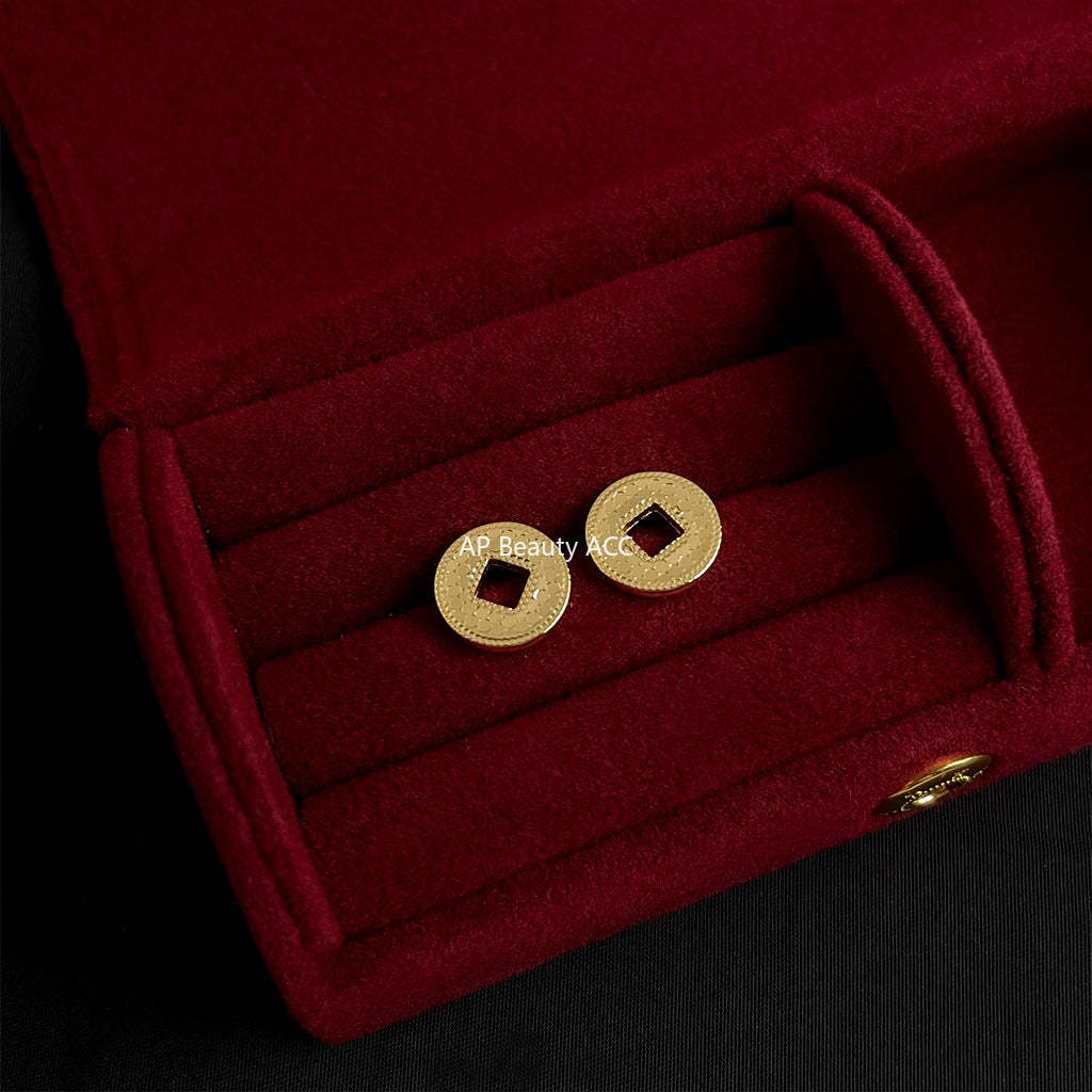 C관 - 18K 골드 도금 925 은침 스터드형 귀걸이 [6818-6825] 25.09-4