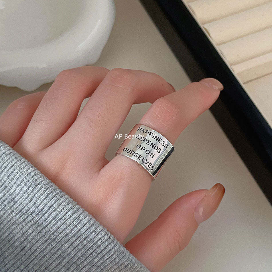 F관 - 925 실버 빈티지 레터링 볼드 반지 [J960] 25.10-5