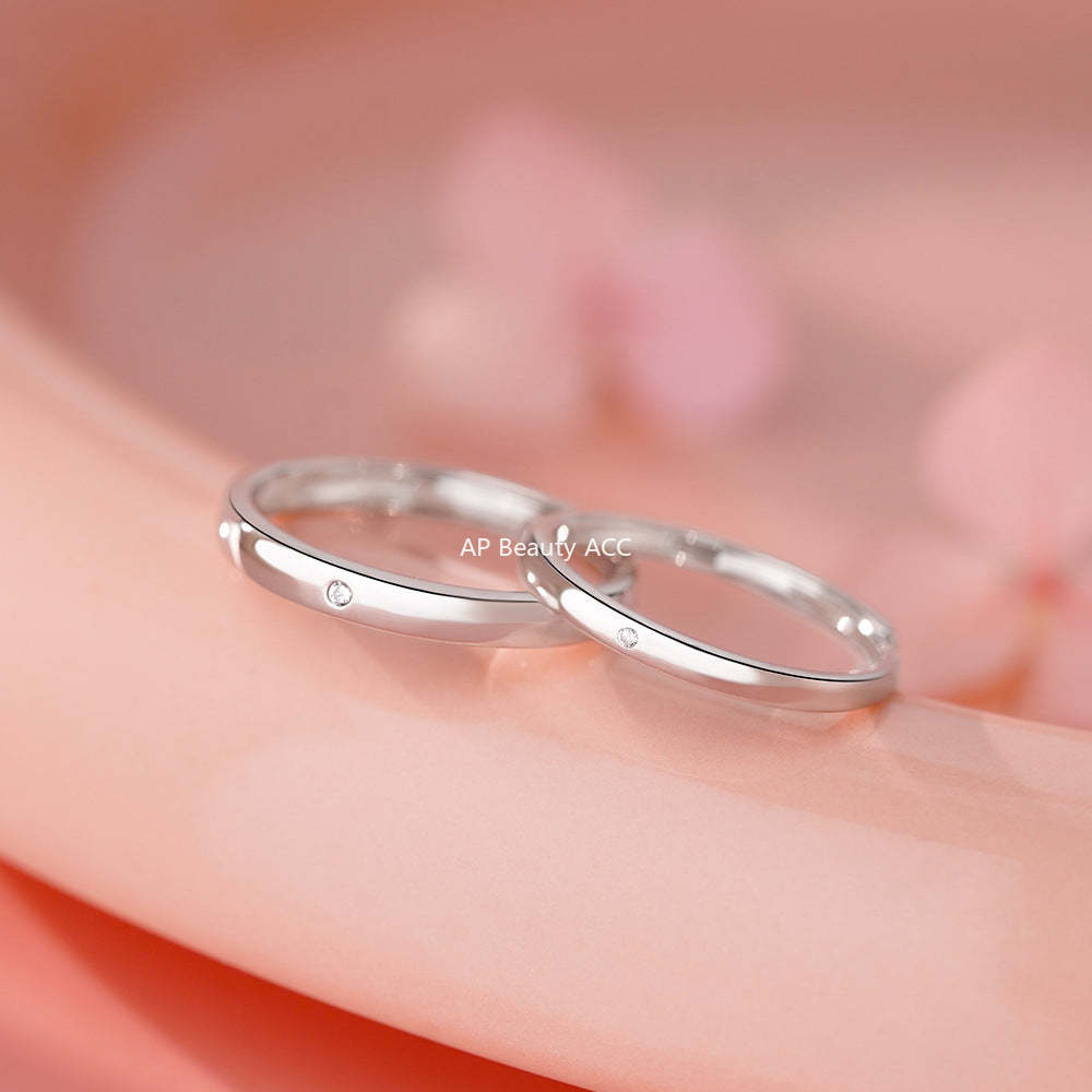 B관 - 999 실버 미니멀 큐빅 커플 반지 [YC4861R_1] 25.12-2