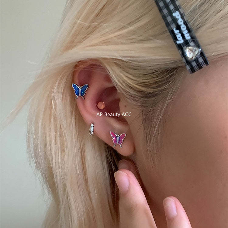 A관 - 925 은침 나비 디자인 피어싱 귀걸이 [EH-4126] 25.10-5