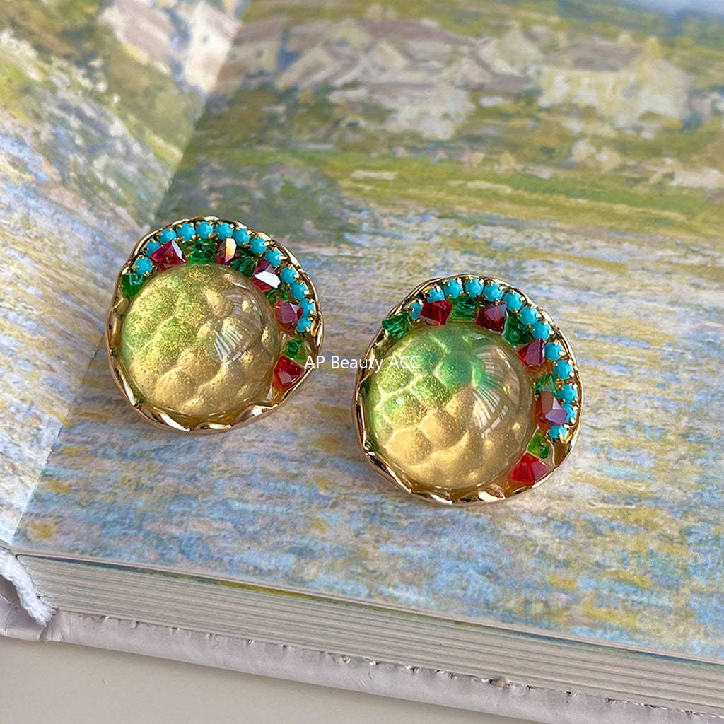 C관 - 보헤미안 스타일 화려한 여름 14K 도금 귀걸이 [4321] 24.06-3