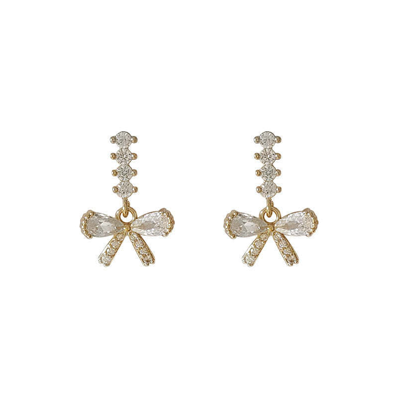 C관 - 고급스러운 큐빅 리본 귀걸이 [1399] 24.05-2