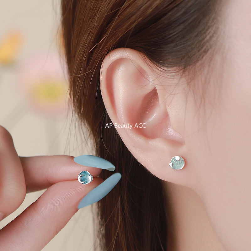 B관 - 999 실버 별 달 디자인 비대칭 귀걸이 [YC6209E_1] 25.10-1