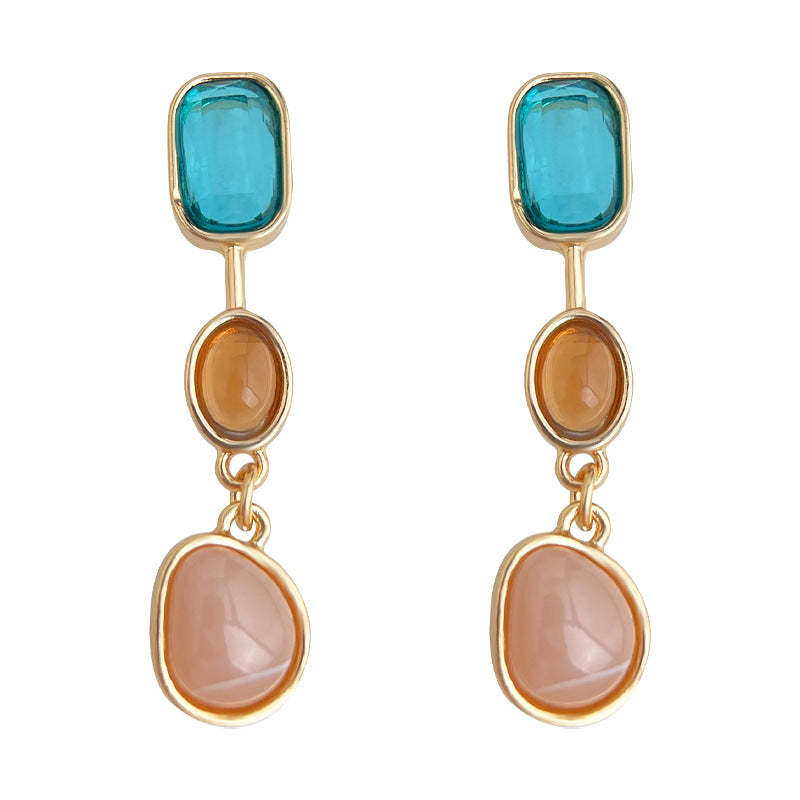 C관 - 기하학적 배색 롱 태슬 귀걸이 [5455] 25.02-1