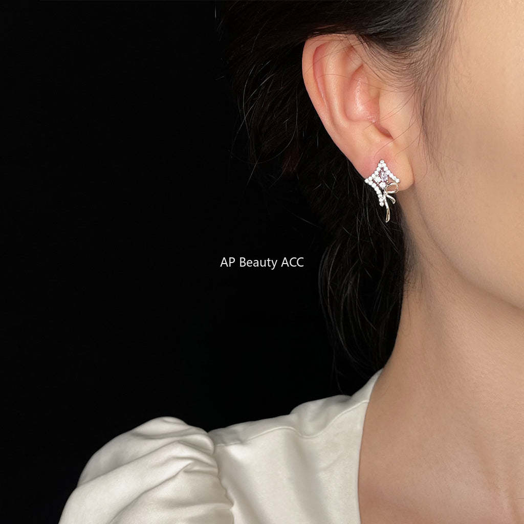 C관 - 별 리본 큐빅 925 은침 이어커프 귀걸이 [6218-6219] 25.06-2