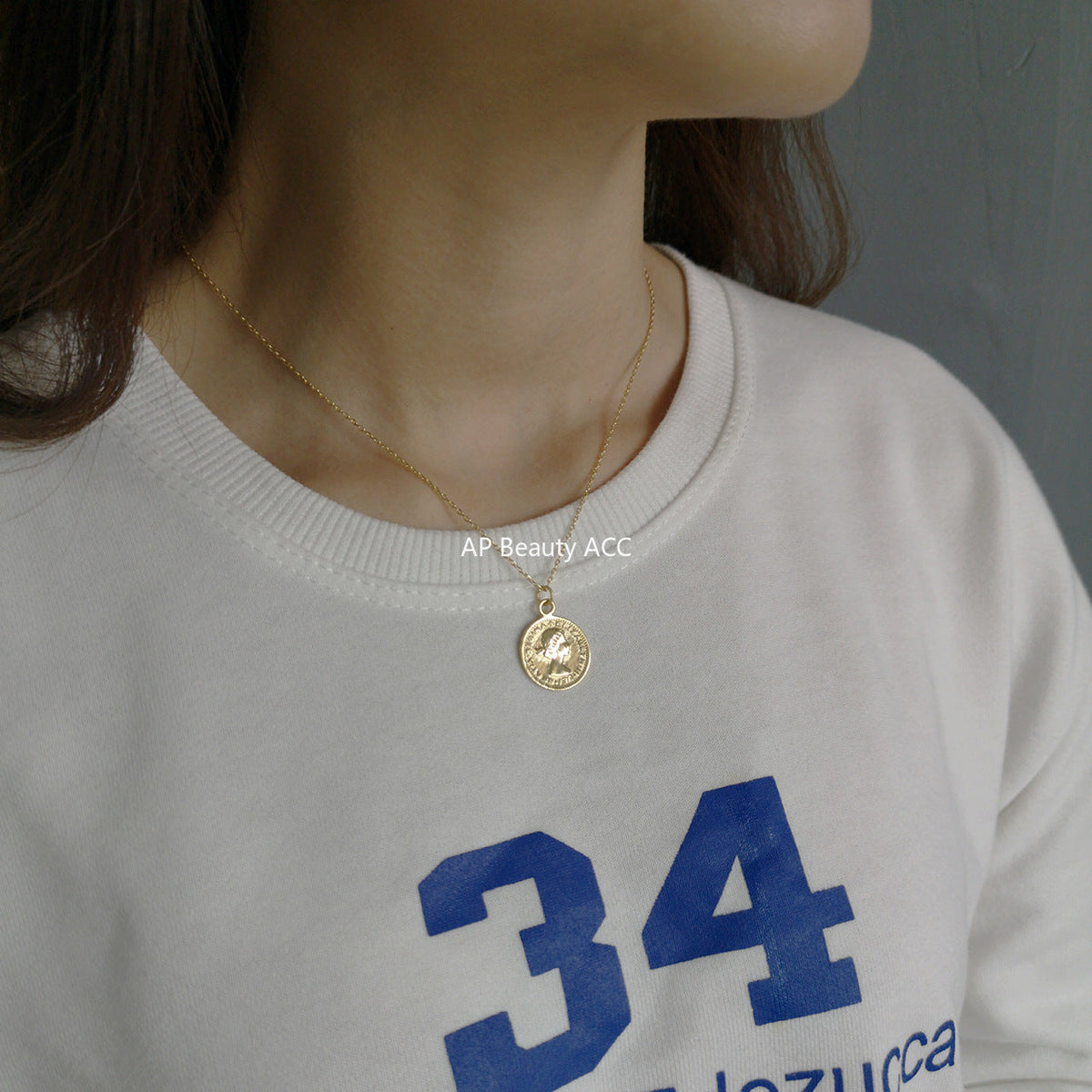 F관 - 925 실버 원형 코인 펜던트 목걸이 [B361] 25.10-3