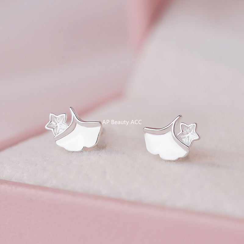 B관 - 999 실버 은행잎 별 디자인 귀걸이 [YC2023E_2] 25.10-3