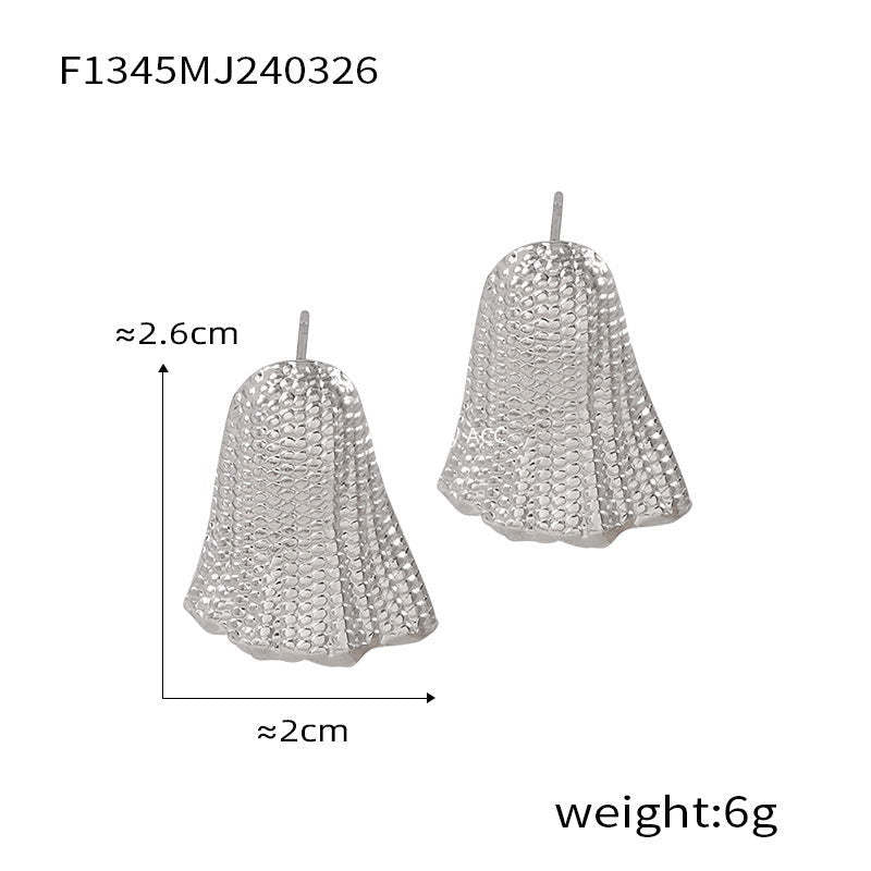 D관 - 레트로 소라 기하학적 티타늄 스틸 골드 도금 유니크 엘레강스 귀걸이 [F1338-40-F1345] 24.04-1