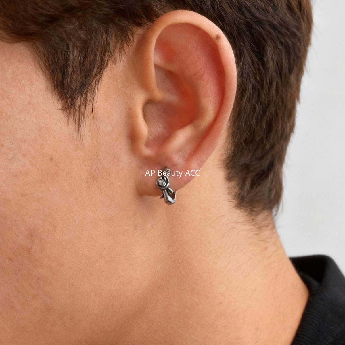 G관 - 여우 로즈 디자인 스테인리스 스틸 귀걸이 [EH-821] 25.12-2