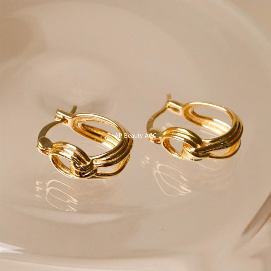 F관 - 925 실버 핸드메이드 매듭 모양 귀걸이 [C1086] 25.10-4