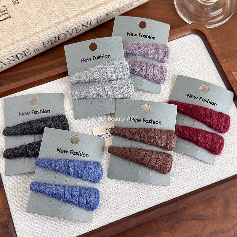 E관 - 가을겨울 컬러 털실 삼각형 헤어핀 [27652] 25.11-4