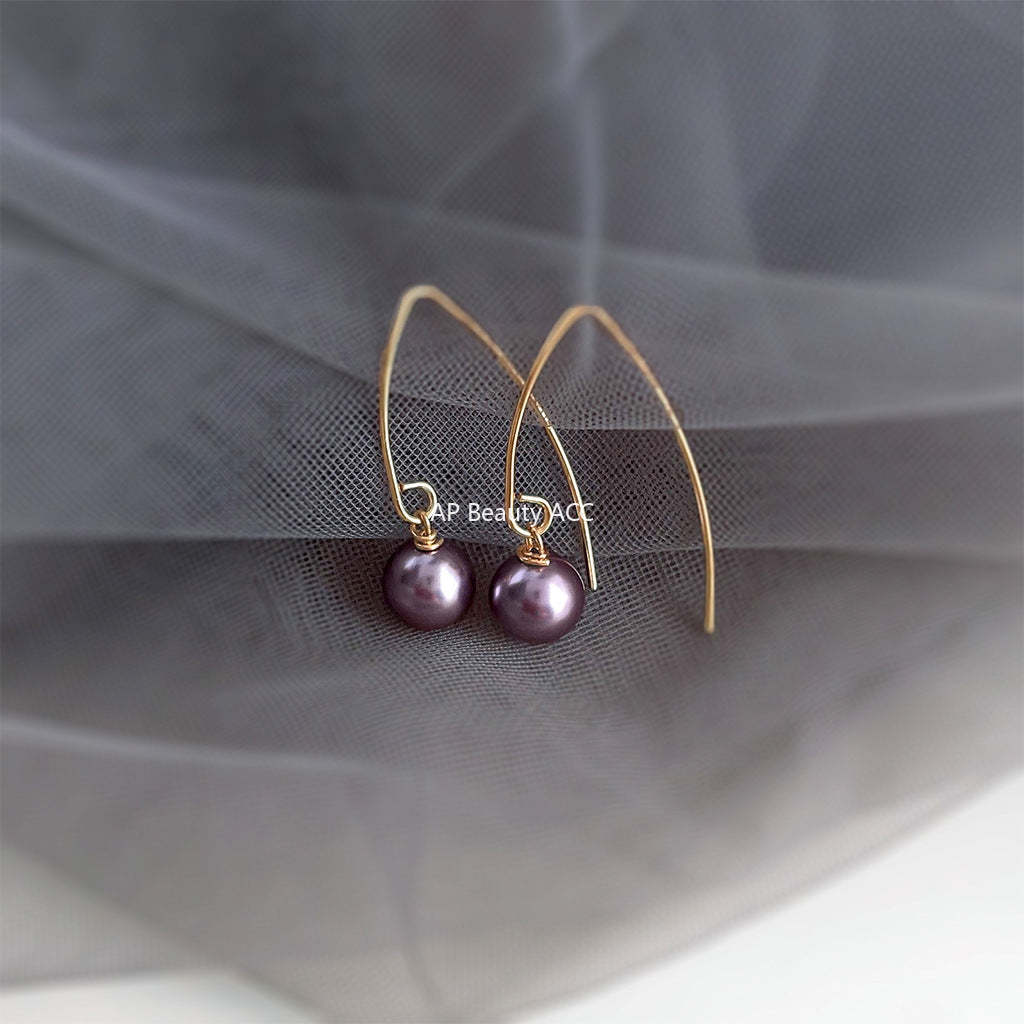 C관 - 고급스러운 핸드메이드 글라스 진주 은침 귀걸이 [3996] 24.05-3