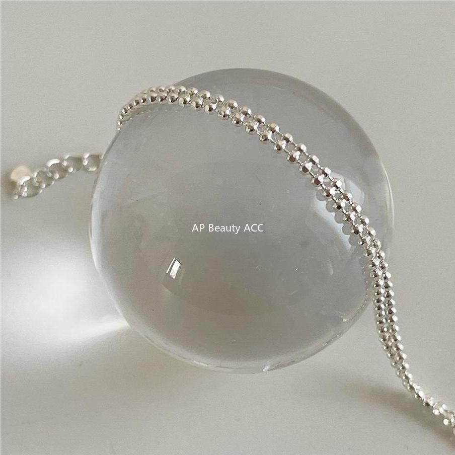 F관 - 925 실버 원형 비즈 디자인 팔찌 [A332] 25.09-4