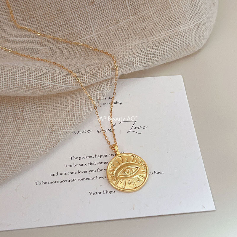 F관 - 925 실버 원형 눈 펜던트 목걸이 [B514] 25.10-1