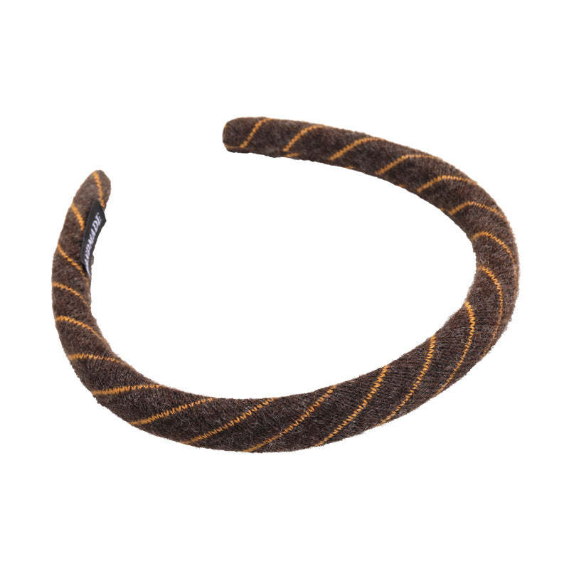 E관 - 사선 스트라이프 니트 울 머리띠 곱창 헤어밴드 [27523] 25.09-4