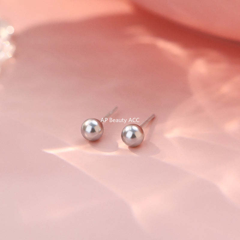 B관 - 999 실버 심플 진주 스터드 귀걸이 [YC7165E] 25.10-4