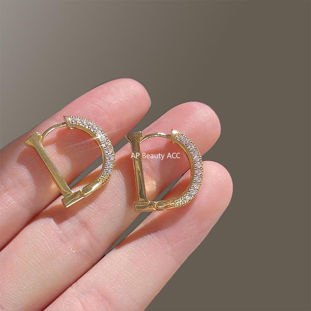 C관 - 미니 큐빅 D형 실용적 엘레강스 링형 귀걸이 [A879] 24.03-3