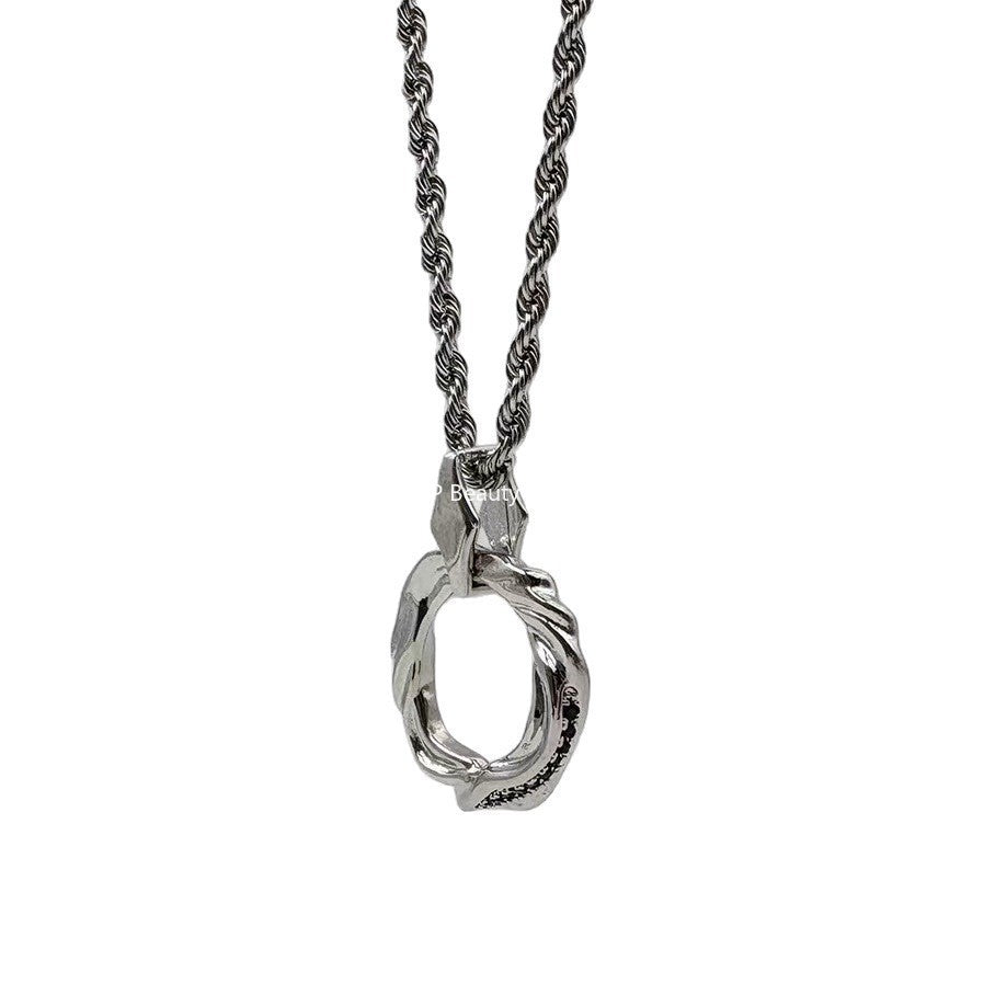 G관 - 큐빅 뫼비우스 펜던트 체인 목걸이 [X1190] 25.10-1
