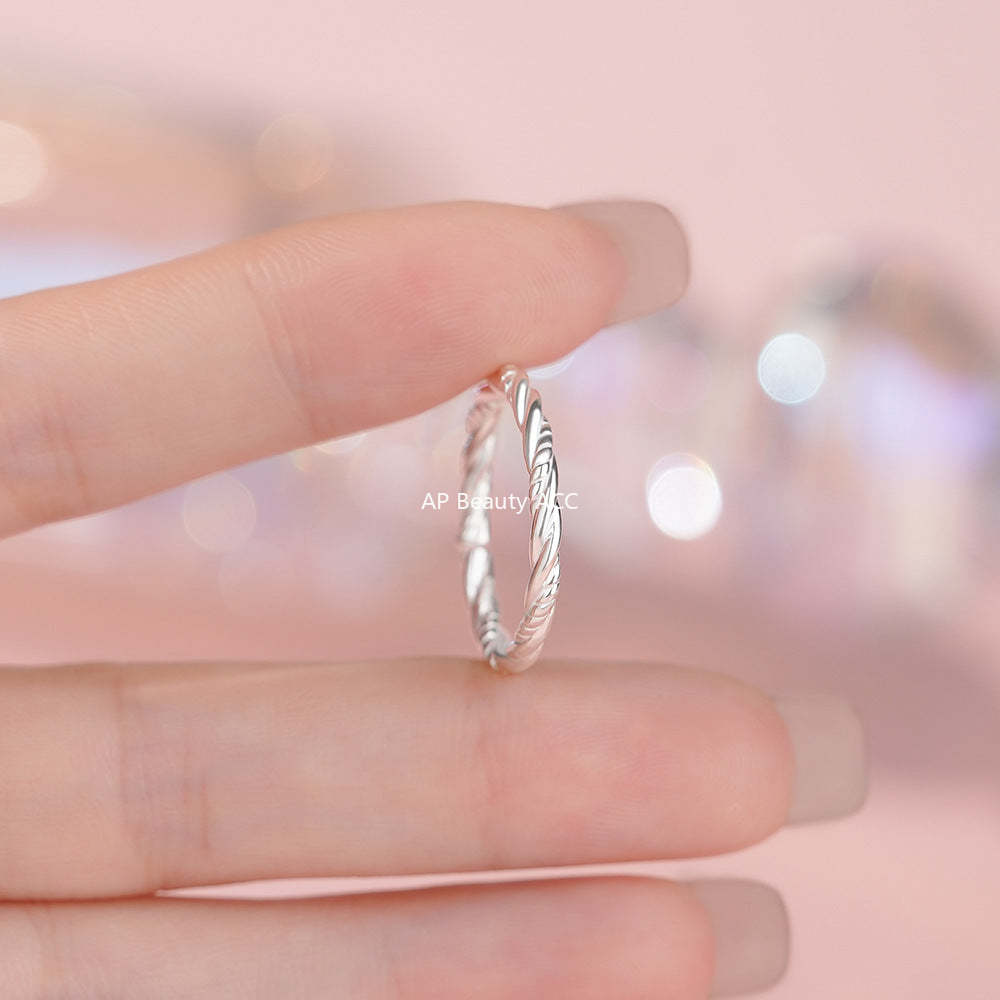 B관 - 925 실버 트위스트 씬 반지 [YC3302R_1] 25.12-3