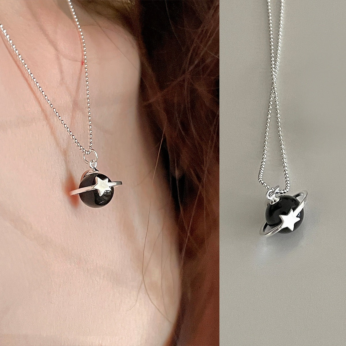 A관 - 925 실버 행성 별 천연석 펜던트 목걸이 [XL-1208] 25.09-4