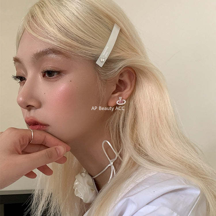 A관 - 핑크 큐빅 볼 디자인 진주 귀걸이 [EH-4313] 25.12-3